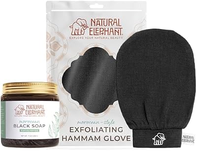 Natural Elephant Moroccan black soap and mitt